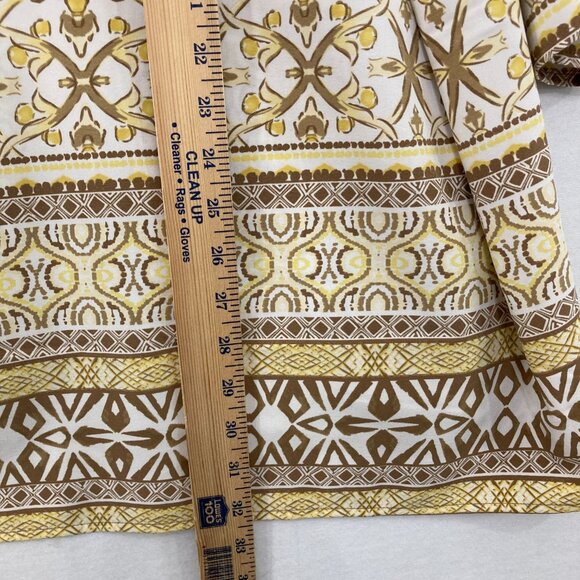 Susan Graver sz 3X Boho Abstract Print Split Neck 3/4 Sleeve Stretch Knit Tunic - Picture 5 of 11